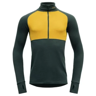 Golf męski Devold Expedition Man Zip Neck Rozmiar: XXL / Kolor: żółty/zielony - Bielizna sportowa męska - miniaturka - grafika 1