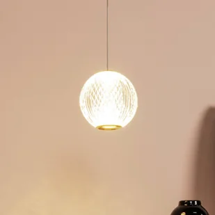 Lucide Lampa wisząca LED Cintra, Ø 14 cm, przezroczysty/złoty, akryl - Lampy sufitowe - miniaturka - grafika 1