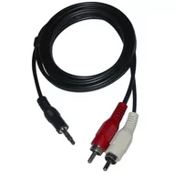 Kable komputerowe i do monitorów - Audio Kabel Jack (3,5mm) M - 2x CINCH M, 3m, czarny, Logo blistr - miniaturka - grafika 1