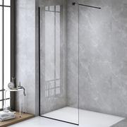 Ścianki i drzwi prysznicowe - Czarna ścianka prysznicowa 100 cm SH07DB szkło 8mm - miniaturka - grafika 1