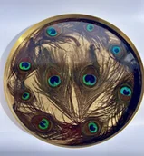 Tace i patery - Taca z żywicy Pawie Pióro - Średnica 30 cm - miniaturka - grafika 1