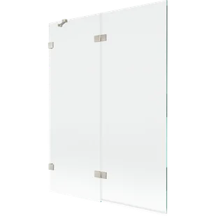 Mexen Lunar parawan nawannowy 2-skrzydłowy lewy 130 x 150 cm, transparent, nikiel szczotkowany - 897-130-100-97-00-L - Parawany nawannowe - miniaturka - grafika 1