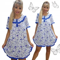Bielizna nocna - UROCZA KOSZULA NOCNA FALBANKA MOTYL bawełna tunika piżama 3xl 4xl prezent - miniaturka - grafika 1