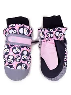 Rękawiczki - Rękawiczki narciarskie dziewczęce jednopalczaste pingwinki 10 cm - miniaturka - grafika 1