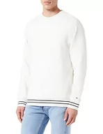 Bluzy męskie - Tommy Hilfiger Męska bluza z okrągłym dekoltem z końcówką typu mieszanego, kość słoniowa, L - miniaturka - grafika 1