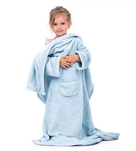 DecoKing DecoKing Koc z rękawami Lazy Kids 90x105 BLA/LAZYKID/BBLUE90 - Koce i narzuty dla dzieci - miniaturka - grafika 1
