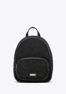 Plecaki - Mały plecak damski w motyw panterki czarny - miniaturka - grafika 1