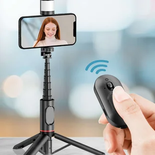 Selfie Stick Alogy Techsuit kijek do zdjęć selfie Tripod bezprzewodowy Bluetooth Remote z pilotem Black - Selfie stick - miniaturka - grafika 6