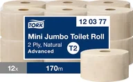 Papier toaletowy - Tork Tork - Papier toaletowy w roli mini Jumbo, Advanced, 170 m - Naturalny - miniaturka - grafika 1