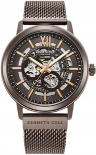 Zegarek Zegarek męski KENNETH COLE KCWGL2217202 brązowy klasyczny skeleton - Zegarki męskie - miniaturka - grafika 1
