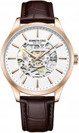 Zegarki męskie - Zegarek męski KENNETH COLE KCWGE2216901 brązowy klasyczny skeleton - miniaturka - grafika 1