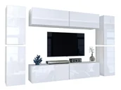 Meblościanki - Modernistyczna meblościanka biały połysk P8-A08 - miniaturka - grafika 1