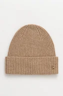Czapki damskie - Tommy Hilfiger czapka kaszmirowa kolor brązowy wełniana AW0AW16623 - miniaturka - grafika 1