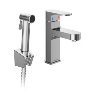 RAVAK X070167 CR 112.01 bateria umywalkowa CHROME stojąca z bidetowym natryskiem - Baterie umywalkowe - miniaturka - grafika 1