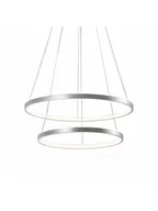 Lampy sufitowe - Leuchten Direct Nowoczesna lampa wisząca srebrna LED - Anella Duo - miniaturka - grafika 1
