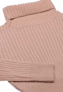 Libbi Blonda damski sweter z golfem w stylu leniwym, wąski sweter akryl beżowy rozmiar XS/S, beżowy, XS - Swetry damskie - miniaturka - grafika 1