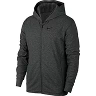 Bluzy męskie - Nike Męska bluza z kapturem, szara (Cool Grey/Gym Red-White), XL - miniaturka - grafika 1