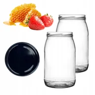 Pojemniki kuchenne - 32 SZT. SŁOIKI SZKLANE 0.9 L + ZAKRĘTKI 82 MM NA PRZETWORY MIÓD ZESTAW - miniaturka - grafika 1