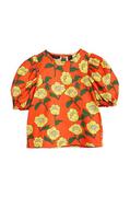 Bluzki dla dziewczynek - Mini Rodini bluzka bawełniana dziecięca kolor pomarańczowy wzorzysta - miniaturka - grafika 1