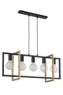 Lampy sufitowe - Sigma Prostokątna LAMPA wisząca EDEN 32236 metalowa OPRAWA frame ZWIS ramki do jadalni czarne złote 32236 - miniaturka - grafika 1