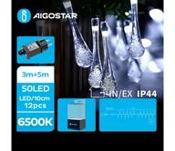 Lampy ogrodowe - Aigostar - Zewnętrzny łańcuch dekoracyjny LED 50xLED/8 funkcje 8m IP44 zimny biały - miniaturka - grafika 1