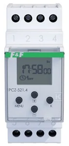 Zegar sterujący programowalny tygodniowy PCZ-521.4, 1-kanałowy - programowalny przez NFC ANDROID i iOS 24÷264 V AC/DC 1 × NO/NC 16A - Programatory czasowe - miniaturka - grafika 1