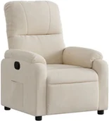 Fotele - Rozkładany fotel, beżowy, obity mikrofibrą - miniaturka - grafika 1