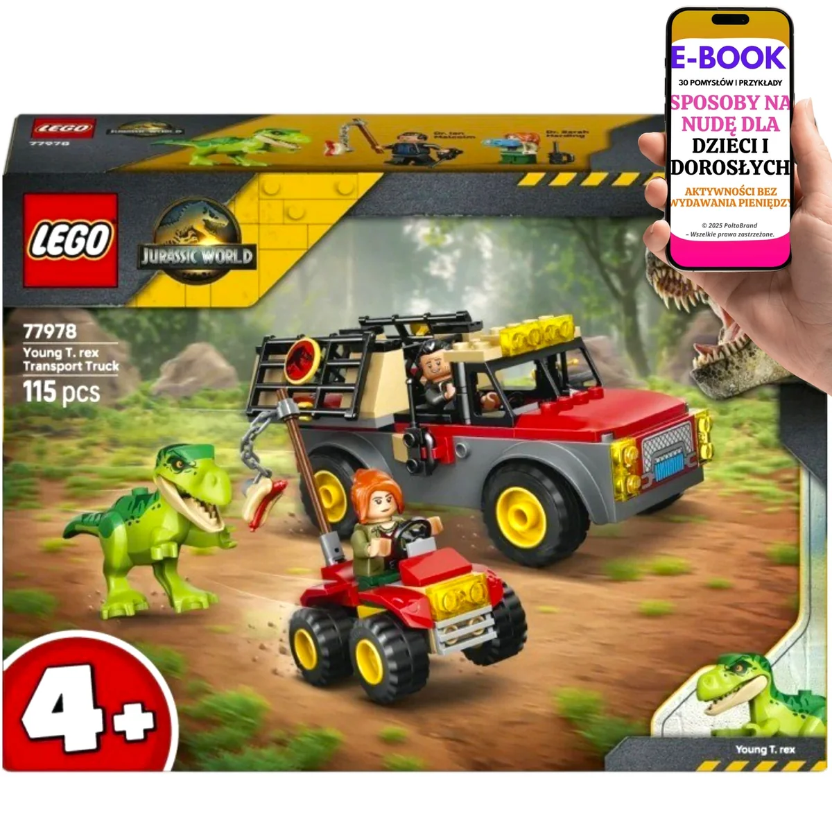 LEGO JURASSIC WORLD Ciężarówka do transportu młodego • na Mikołajki i Urodziny 77978