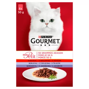 Purina Gourmet mon Petit Pokarm dla kotów MIX Mięsny 6x50g 23554-uniw - Mokra karma dla kotów - miniaturka - grafika 1