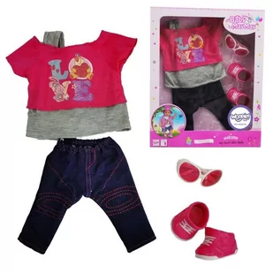 Woopie WOOPIE Modne Ubranko dla Lalki LOVE Okulary Buciki 43-46 cm 28842 - Akcesoria dla lalek - miniaturka - grafika 1