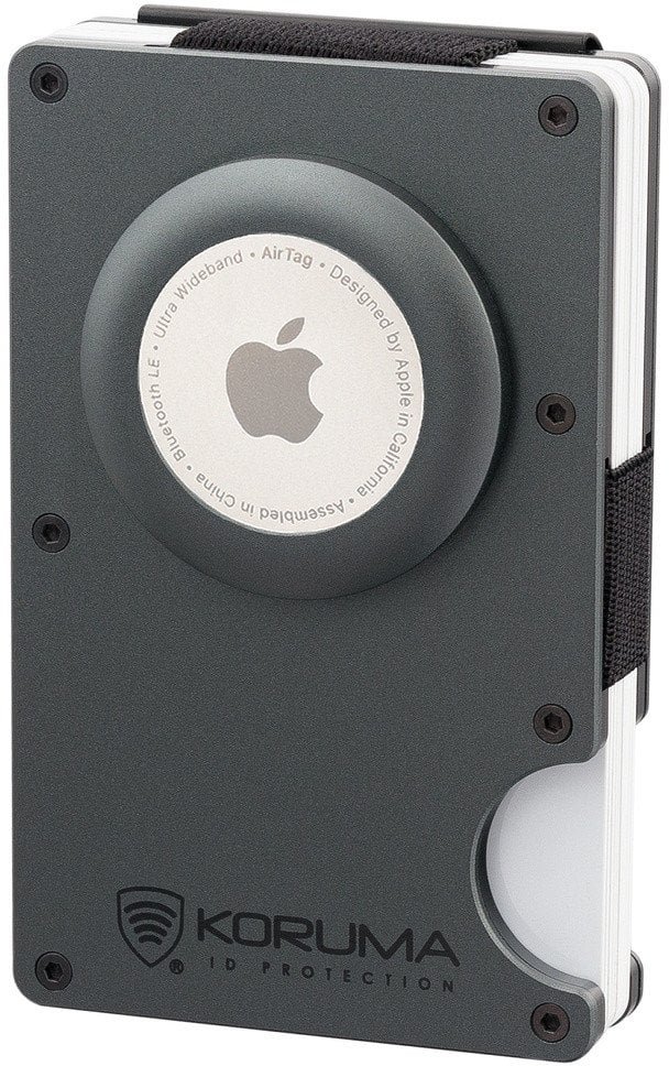 Aluminiowe etui na karty z miejscem na AirTag od Apple ciemny szary Uniwersalny