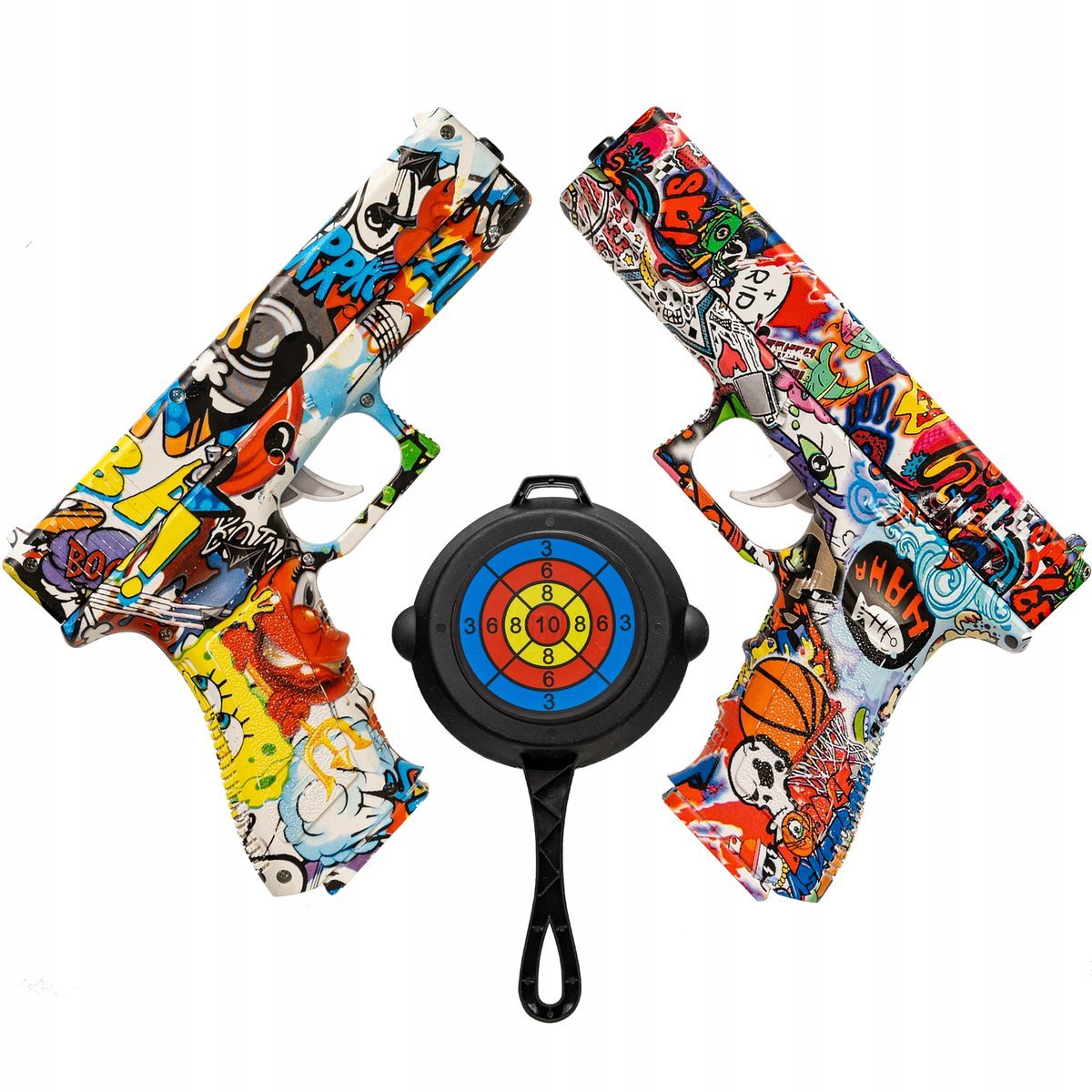 Zestaw 2X Pistolet Na Kulki Żelowe + Tarcza Dla Dzieci Bezpieczny Duży