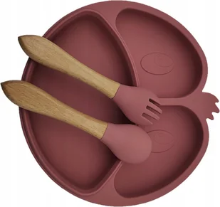 Talerz talerzyk przyssawka łyżka widelec BLW SILIKON PREZENT #cool_items - Miseczki i talerzyki dla dzieci - miniaturka - grafika 1