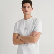 Koszulki męskie - Reserved - T-shirt regular z nadrukiem - Biały - miniaturka - grafika 1