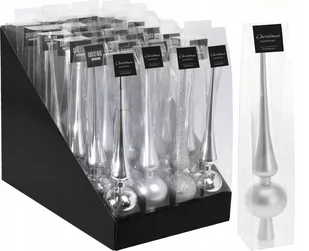 Czubek na choinkę srebrny szpic nietłukący 29 cm 1szt - Bombki - miniaturka - grafika 1