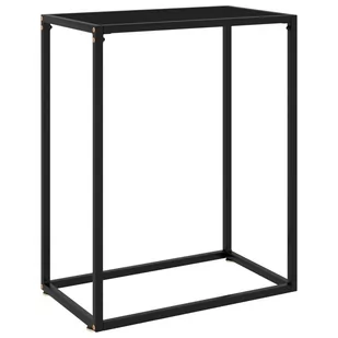 vidaXL Stolik konsolowy czarny 60x35x75 cm szkło hartowane 322804 - Konsole i sekretarzyki - miniaturka - grafika 1