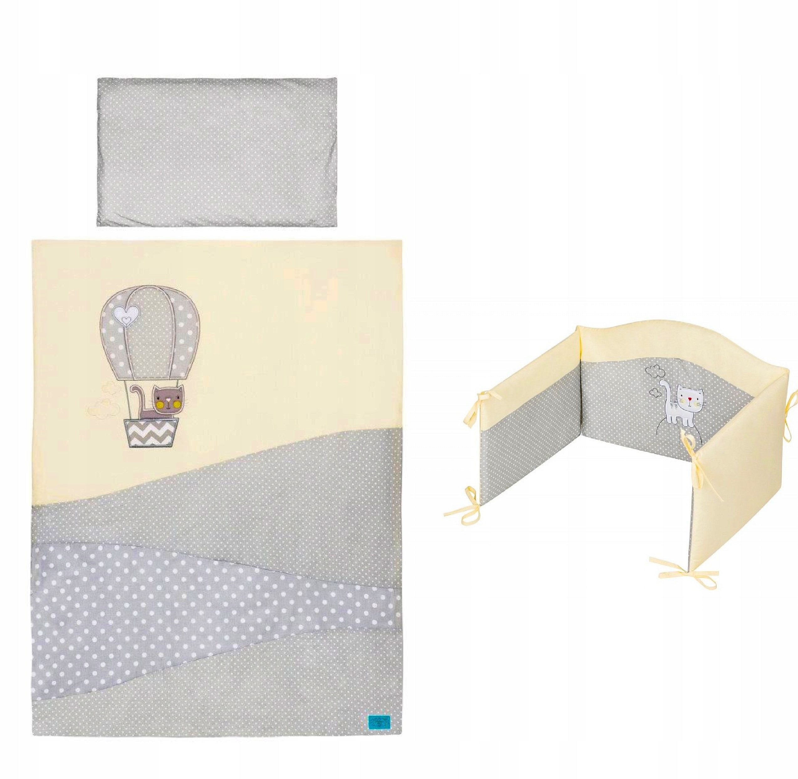 Pościel Niemowlęca 3 Elementowa Poszwa Poszewka Ochraniacz Haft 135X100