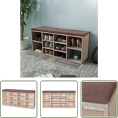 Szafki na buty - Szafka na buty Ławka na buty Ławka 10 przegródek Kolor dąb - miniaturka - grafika 1