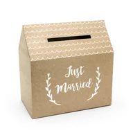 Wesele i ślub - PartyDeco Pudełko na koperty na ślub Just Married 30x30,5x16,5cm PUDTM7-031 - miniaturka - grafika 1
