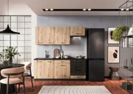 Szafki kuchenne - Stolkar Zestaw mebli kuchennych ANIKA dł. 2m grafitowy/dąb artisan STOLKAR - miniaturka - grafika 1