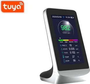 BOT Inteligentny monitor jakości powietrza AQ1 WiFi Tuya CO2, TVOC, HCHO, PM2.5 - Stacje pogodowe - miniaturka - grafika 1