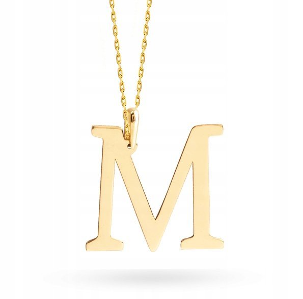 ZŁOTA ZAWIESZKA LITERKA M 2 CM 333