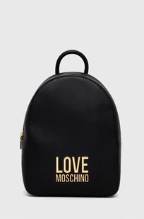 Love Moschino plecak damski kolor czarny mały z aplikacją - Plecaki - miniaturka - grafika 1