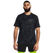 Koszulki sportowe męskie - Męska koszulka treningowa Under Armour UA Rush Energy Print SS - czarna - UNDER ARMOUR - miniaturka - grafika 1