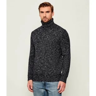 GUESS Wełniany golf JUSTIN Regular Fit - Swetry męskie - miniaturka - grafika 1