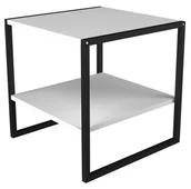 Ławy i stoliki kawowe - VCM drewniany stolik rozkładany stolik kawowy stolik do salonu stolik boczny półka Insasi M biały - miniaturka - grafika 1