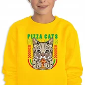 Bluzy dla dziewczynek - Bluza Dziecięca Żółta Pizza Cats Wysoka Jakość Mix Wzorów -164 Cm (14-15) - miniaturka - grafika 1