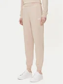 Spodnie sportowe damskie - HUGO Spodnie dresowe 50490578 Beżowy Regular Fit - miniaturka - grafika 1