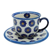 Filiżanki - Ceramiczna filiżanka ze spodkiem Ceramika Bolesławiec - miniaturka - grafika 1