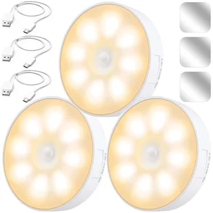 3x Lampka lampa LED czujnik ruchu zmierzchu nocna Alogy Sensor Light Bezprzewodowa oświetlenie meblowe Światło ciepłe 3000k - Lampy stojące - miniaturka - grafika 16